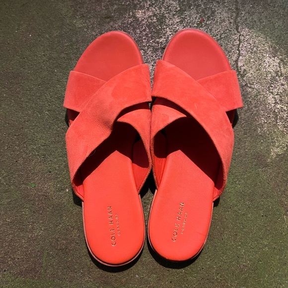 Cole Haan Anica crisscross sandal spicy 🌶️ orange suede - Picture 2 of 4